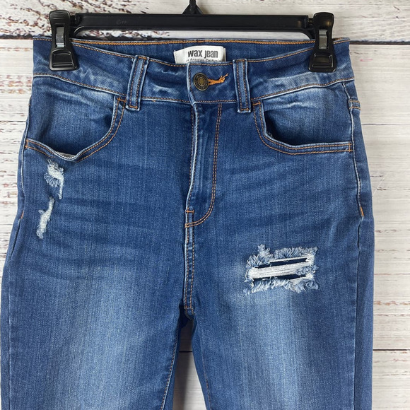 Wax Jean Los Angeles Mid Rise Skinny Distressed Jean Size 3/26 - Picture 2 of 10